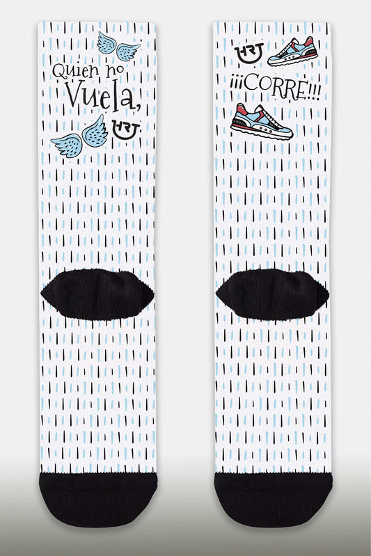 Quien no Vuela, Corre - Calcetines - Caña Media-Alta