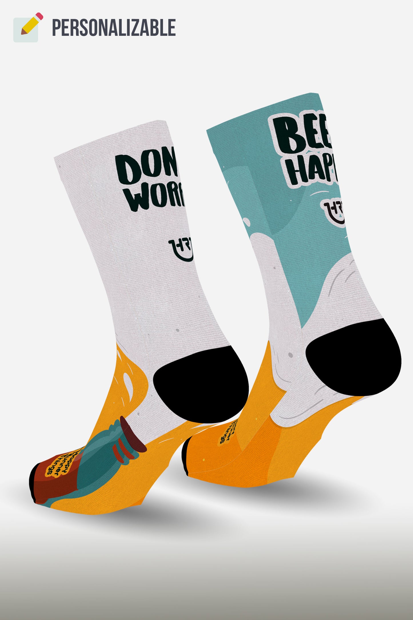 Beer Happy - Calcetines - Caña Media-Alta