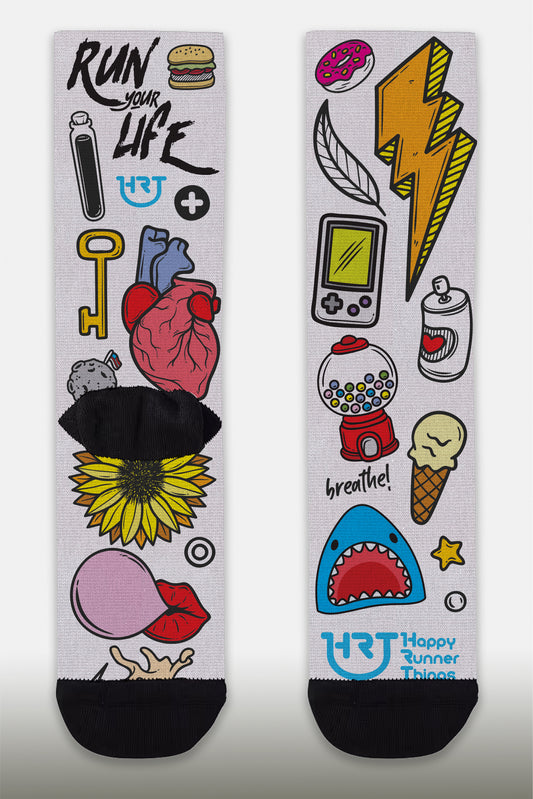 Run Your Life - Calcetines - Caña Media-Alta