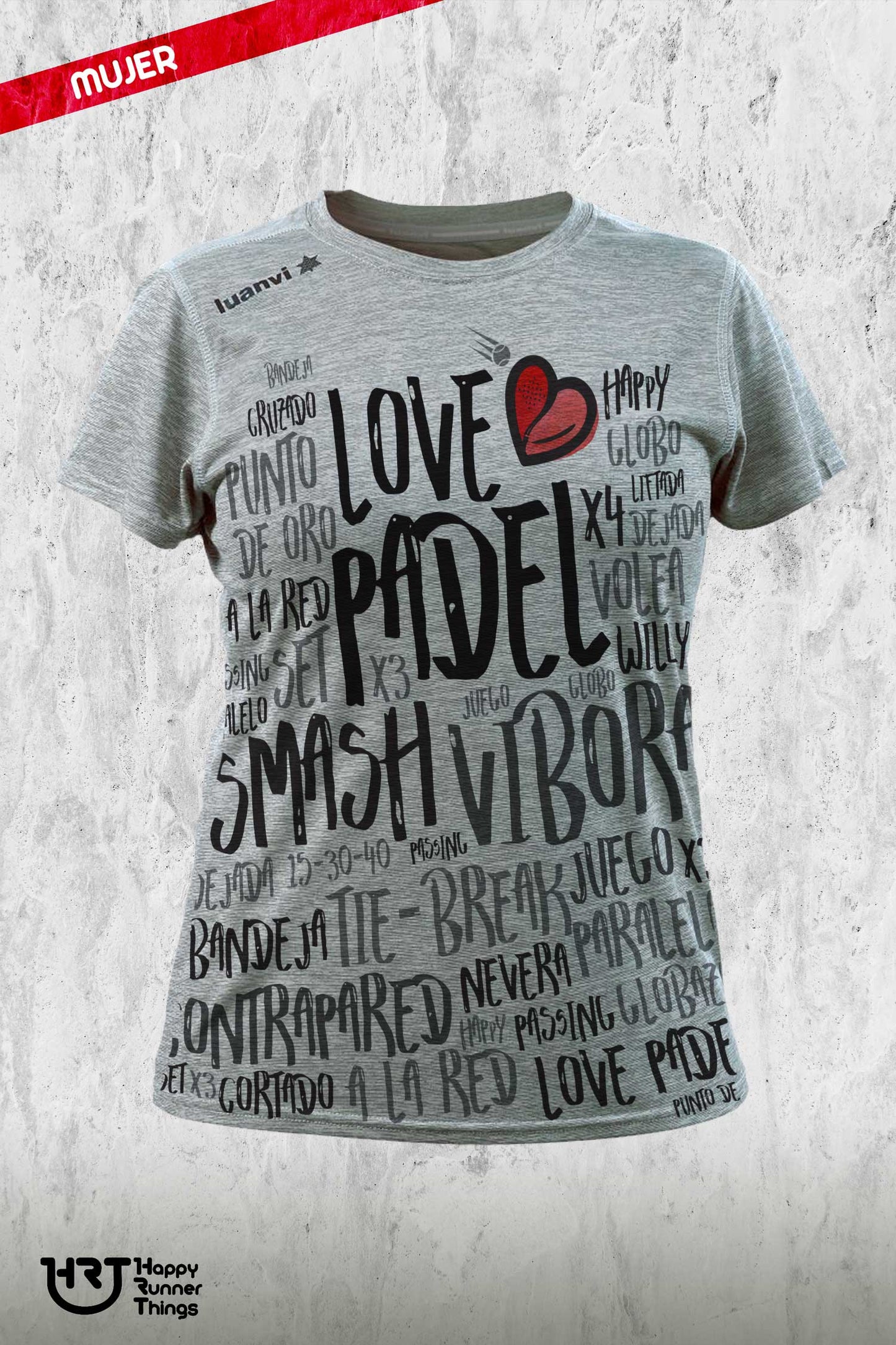 Love Padel - Camiseta Padel Mujer - Gris