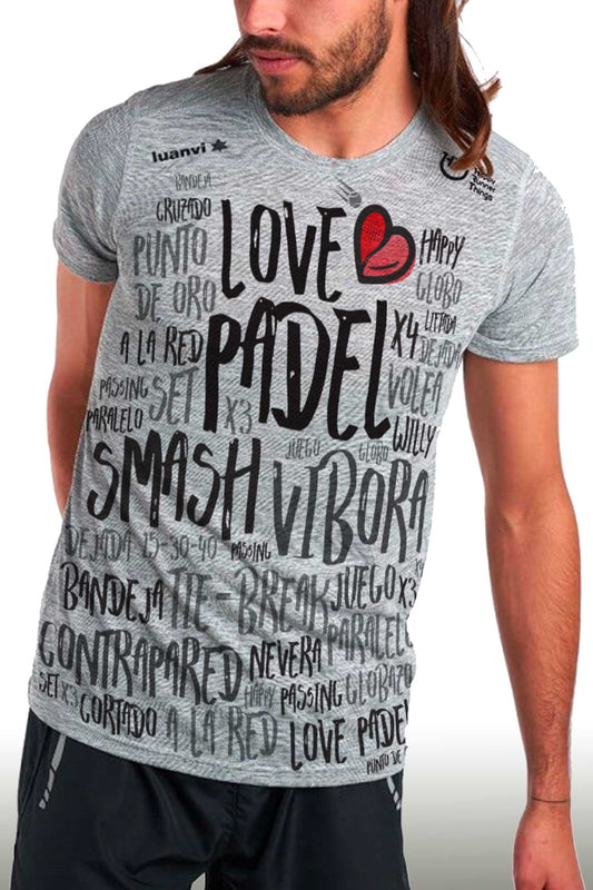 Love Padel - Camiseta Padel Unisex - Gris