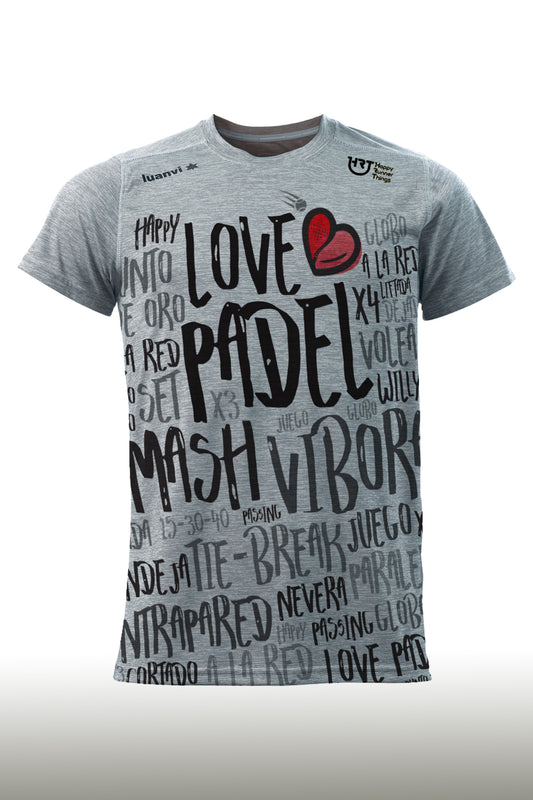 Love Padel - Camiseta Padel Unisex - Gris