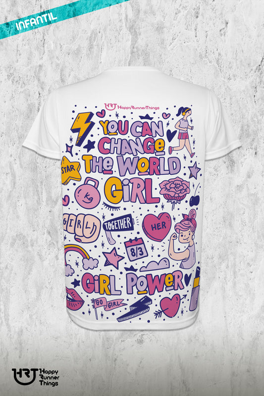 Girl Power - Camiseta ECO Running Infantil - Manga Corta