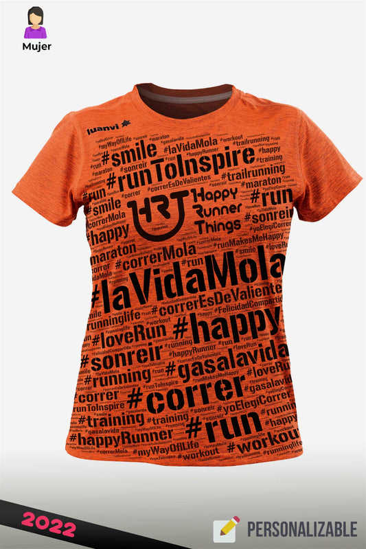 Hashtag  - Camiseta Running Mujer - Naranja