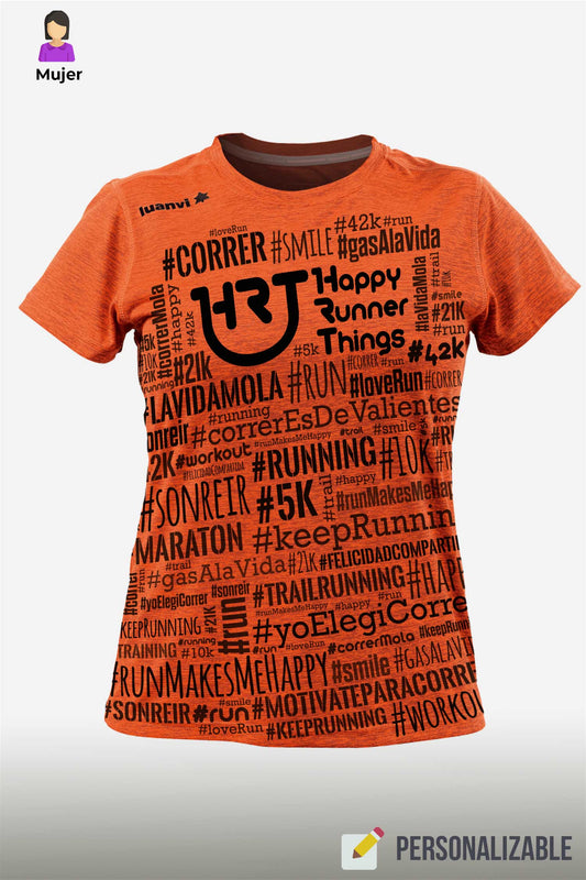 Hashtag  - Camiseta Running Mujer - Naranja