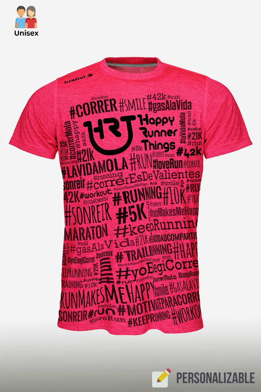Hashtag  - Camiseta Running Unisex - Coral