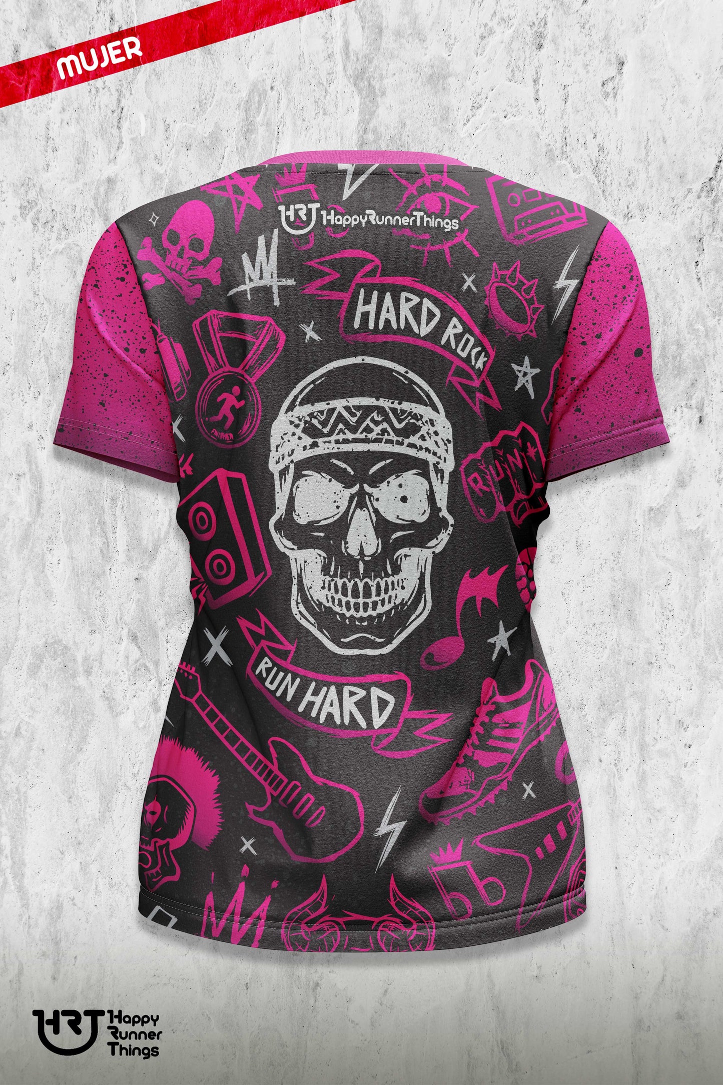 Rock & Run - Camiseta Técnica Mujer - Manga Corta - Lines PRO