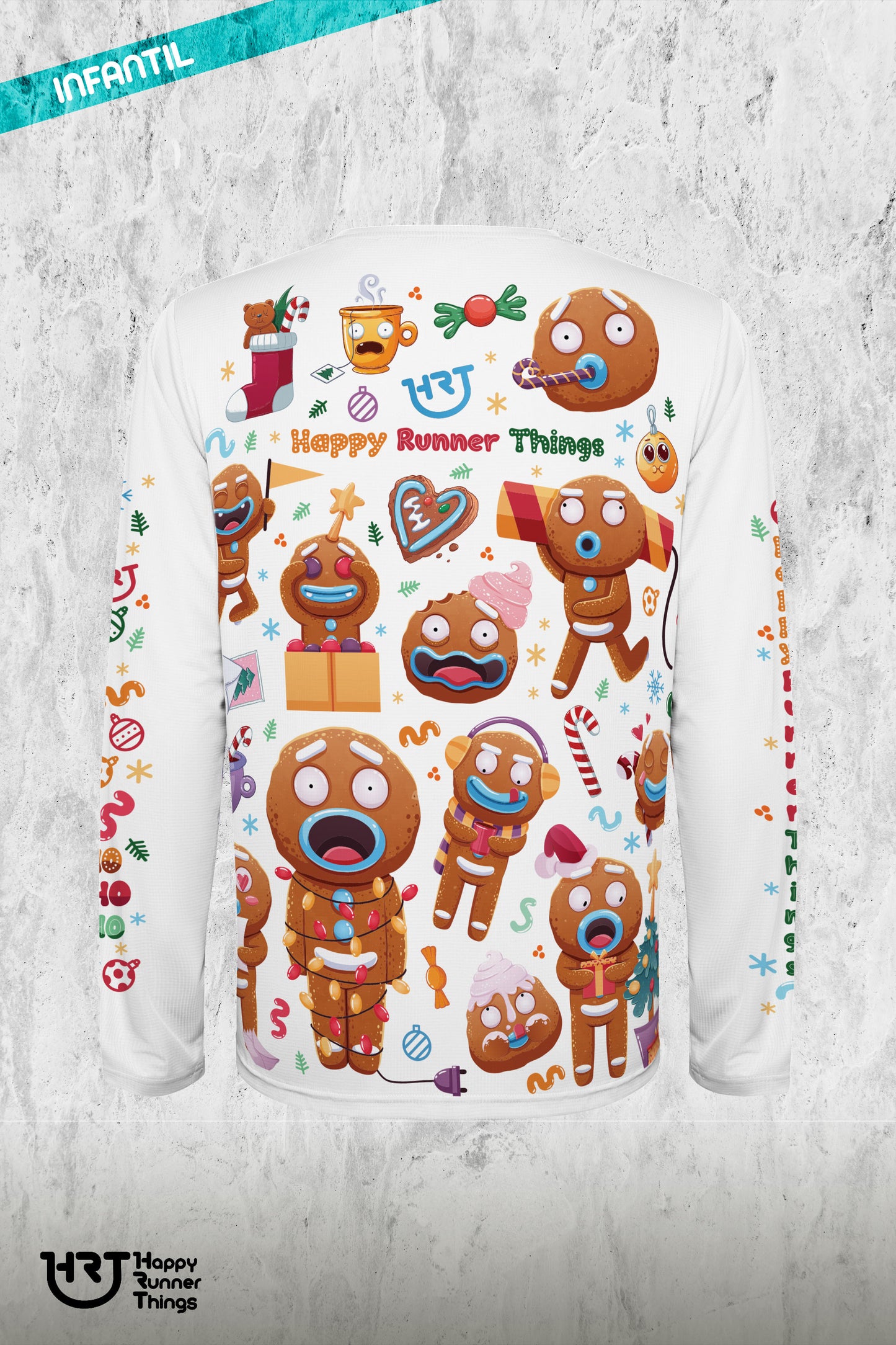 MeRun Christmas - Camiseta Running Junior- Manga Larga