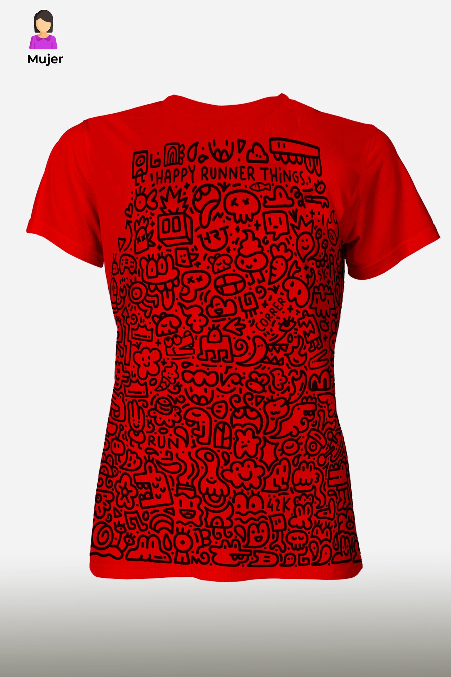 Doodles - Camiseta Running Mujer
