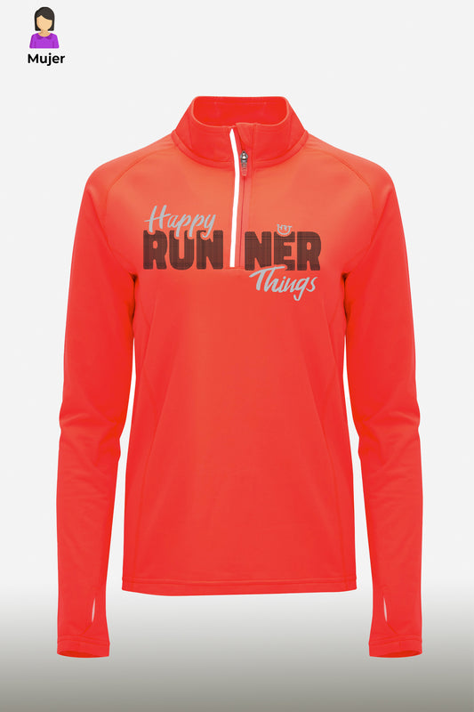 Happy Runner - Coral - Sudadera Técnica Mujer