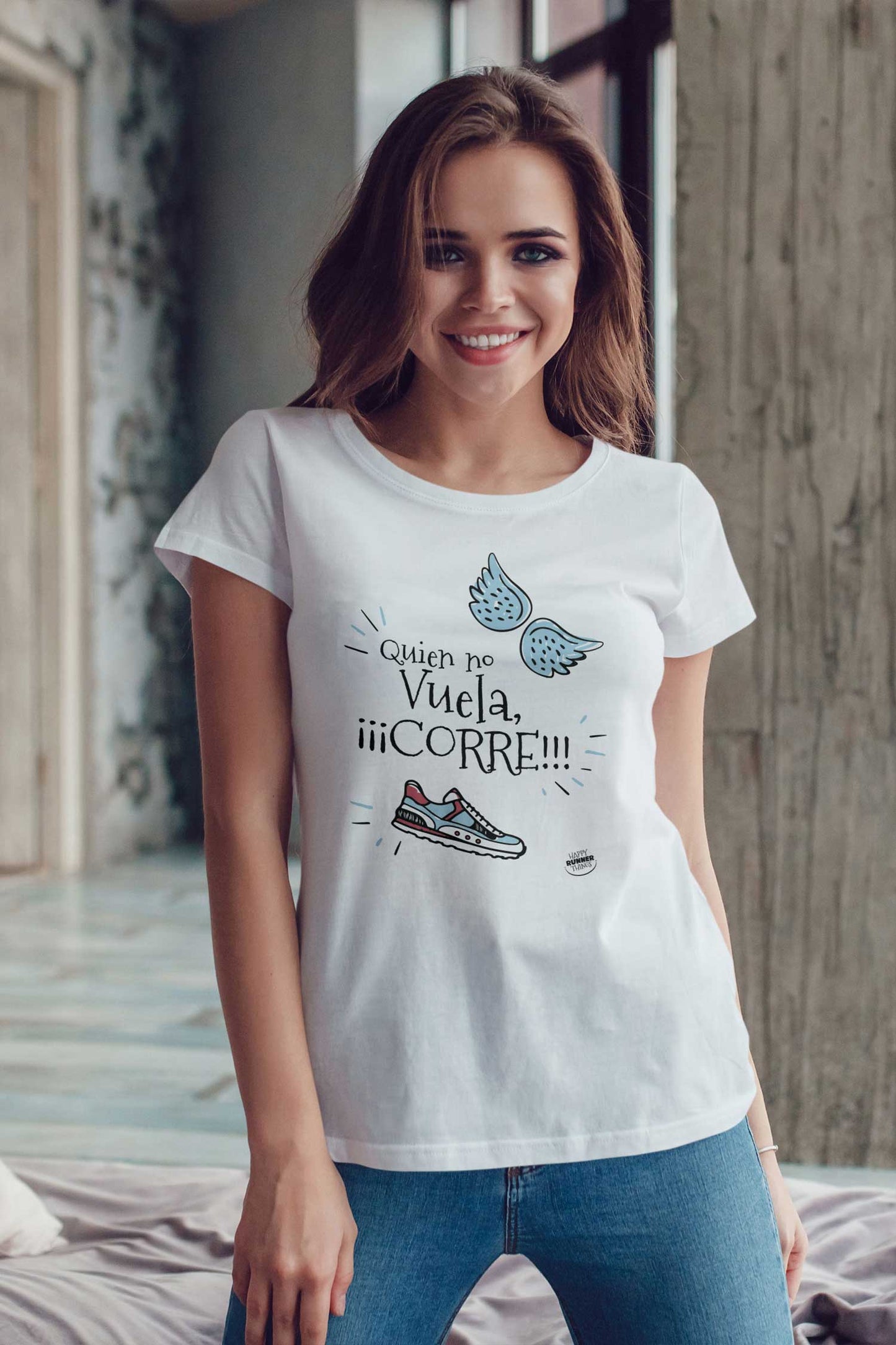 Quien no Vuela, Corre - Camiseta Casual Mujer - Outlet