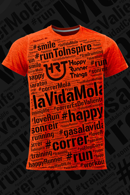 Hashtag  - Camiseta Running Unisex - Naranja