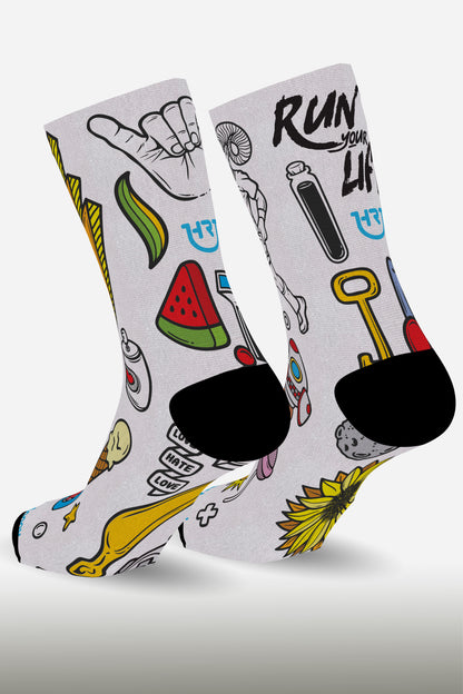 Run Your Life - Calcetines - Caña Media-Alta