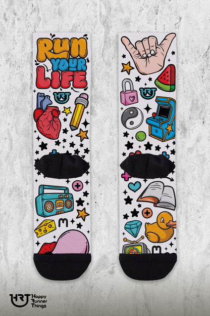 RUN YOUR LIFE - Calcetines - Caña Media-Alta