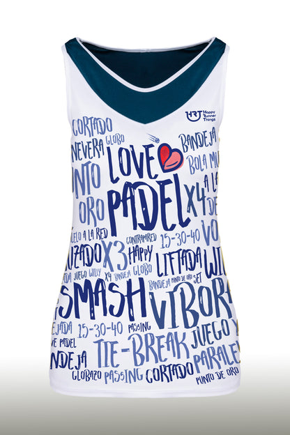 Love Padel - Pro - Camiseta Mujer - White-Blue