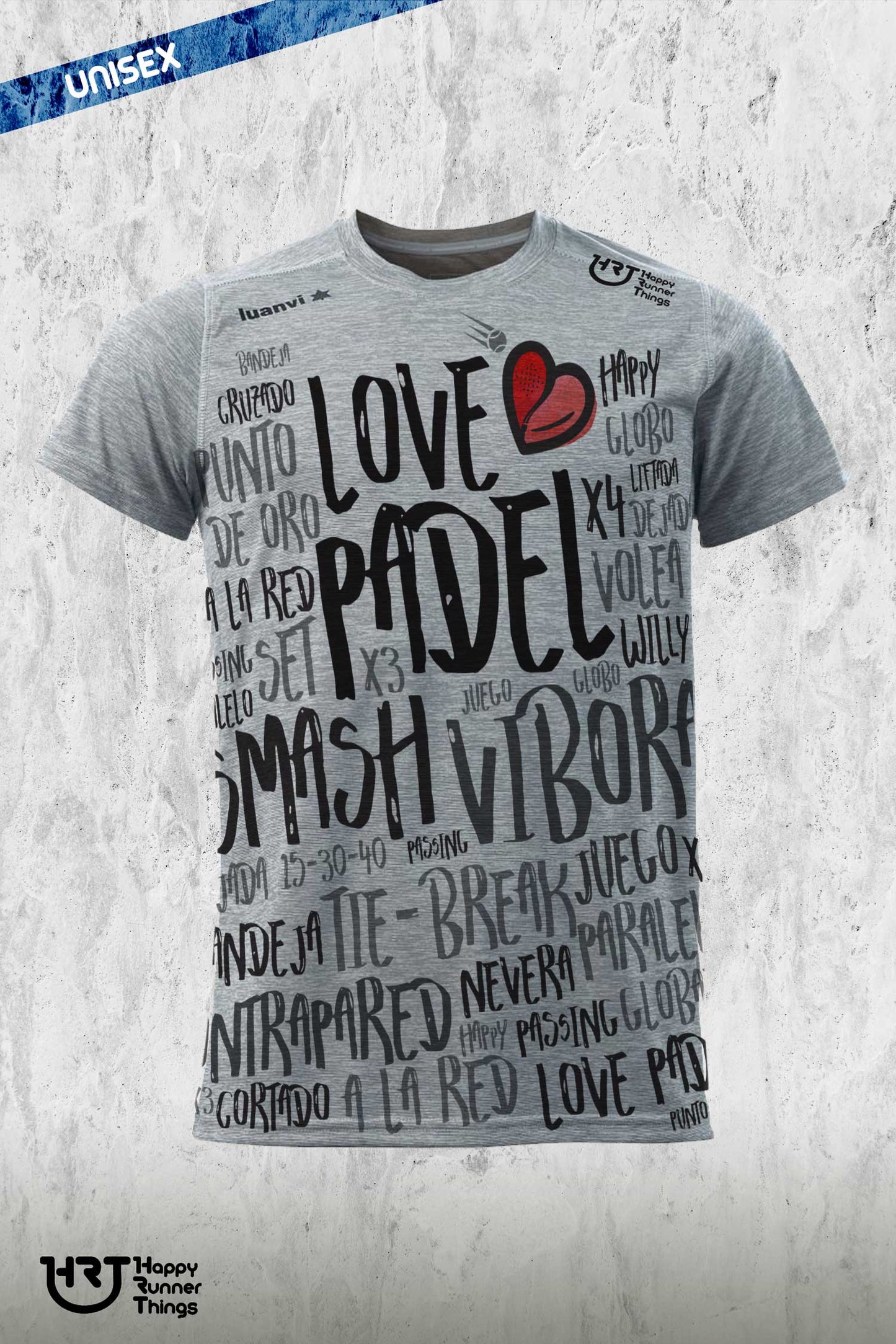 Love Padel - Camiseta Padel Unisex - Gris