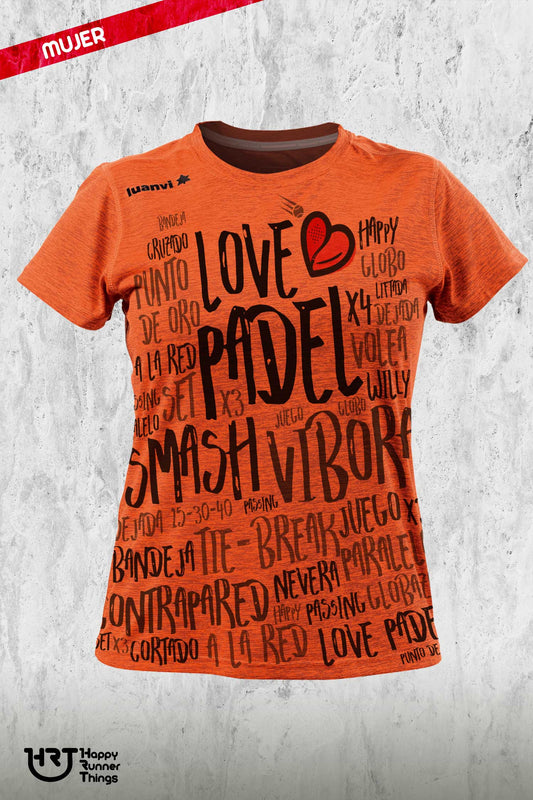Love Padel - Camiseta Padel Mujer - Naranja