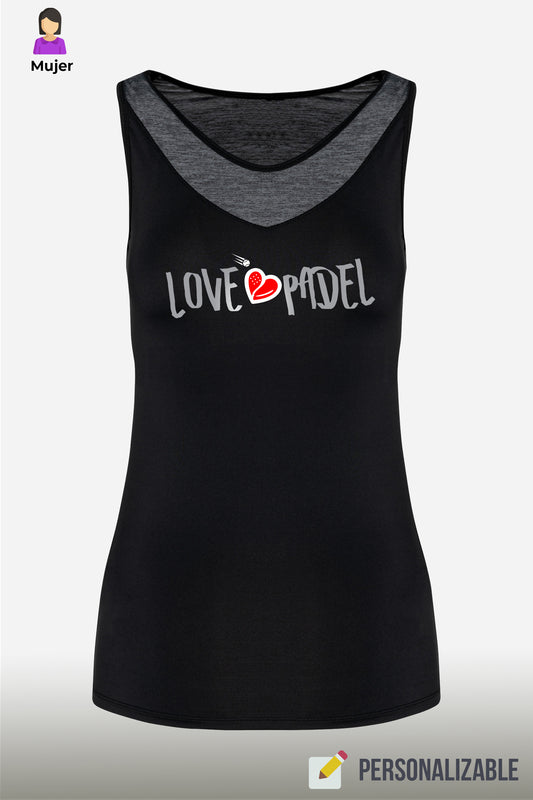 Love Padel - Pro - Camiseta Mujer - Black-Gray