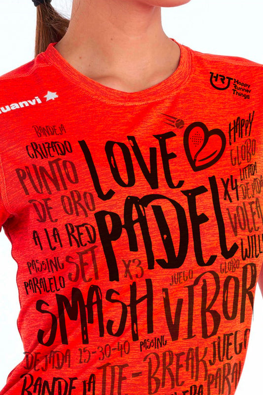 Love Padel - Camiseta Padel Mujer - Naranja