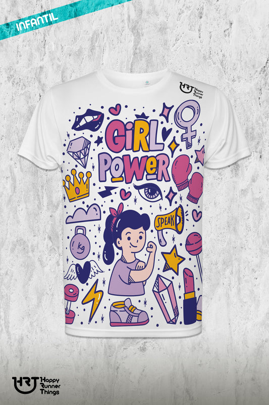 Girl Power - Camiseta ECO Running Infantil - Manga Corta