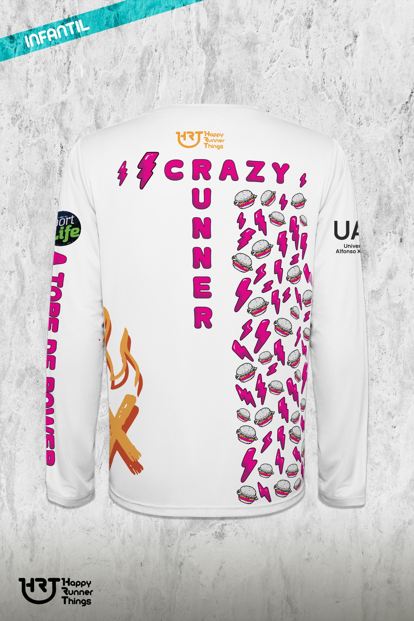 Crazy Run Club - 2026 - Camiseta Running Junior - Manga Larga