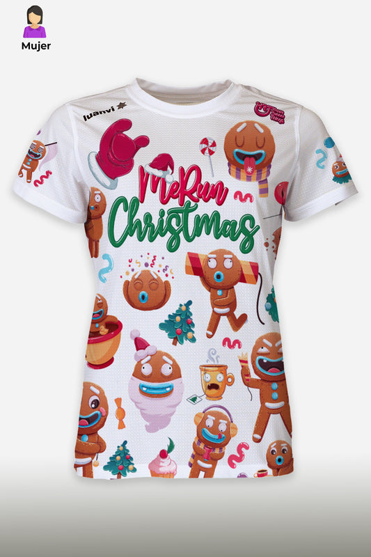 MeRun Christmas - Camiseta Running Mujer