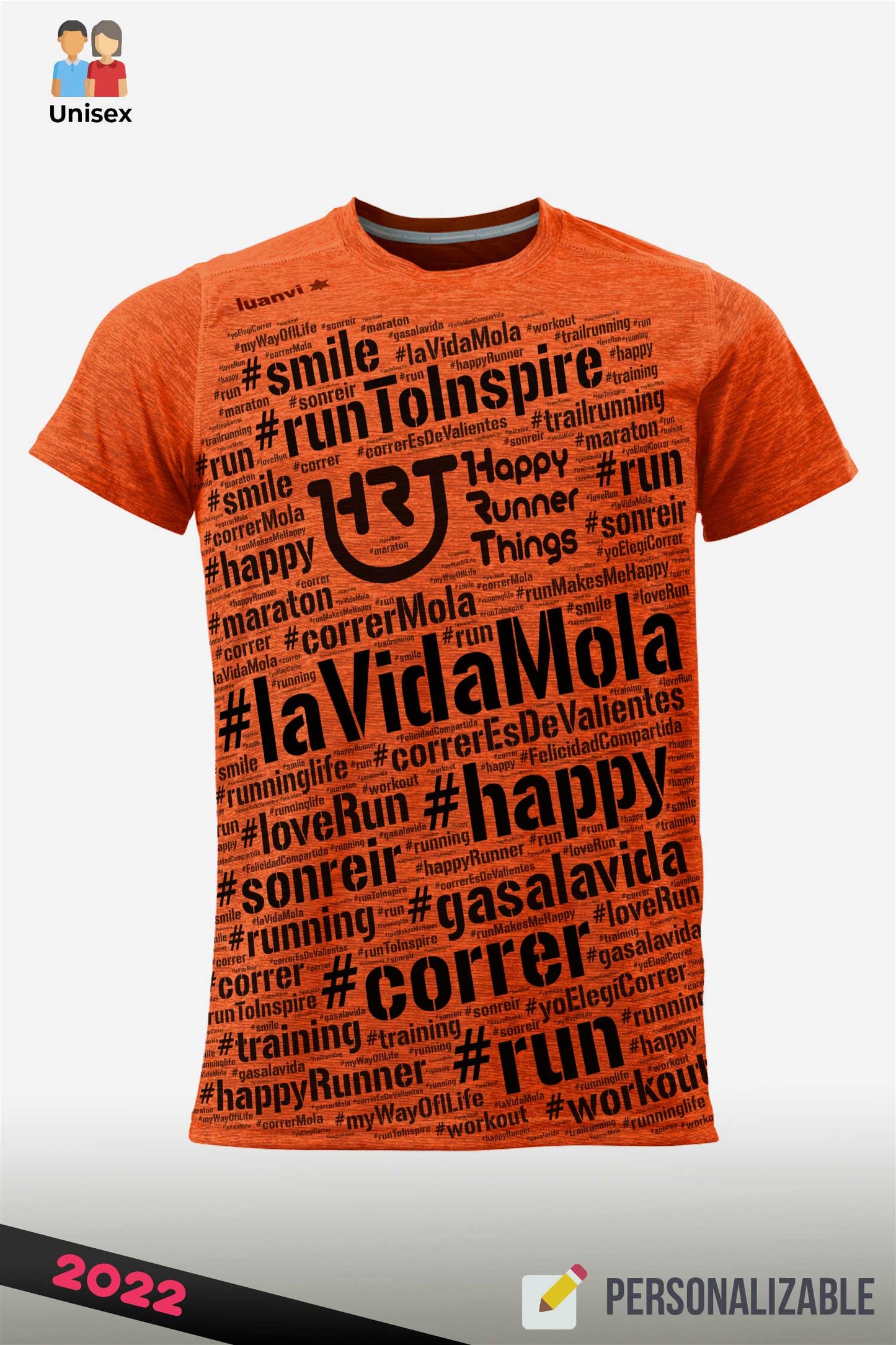 Hashtag  - Camiseta Running Unisex - Naranja