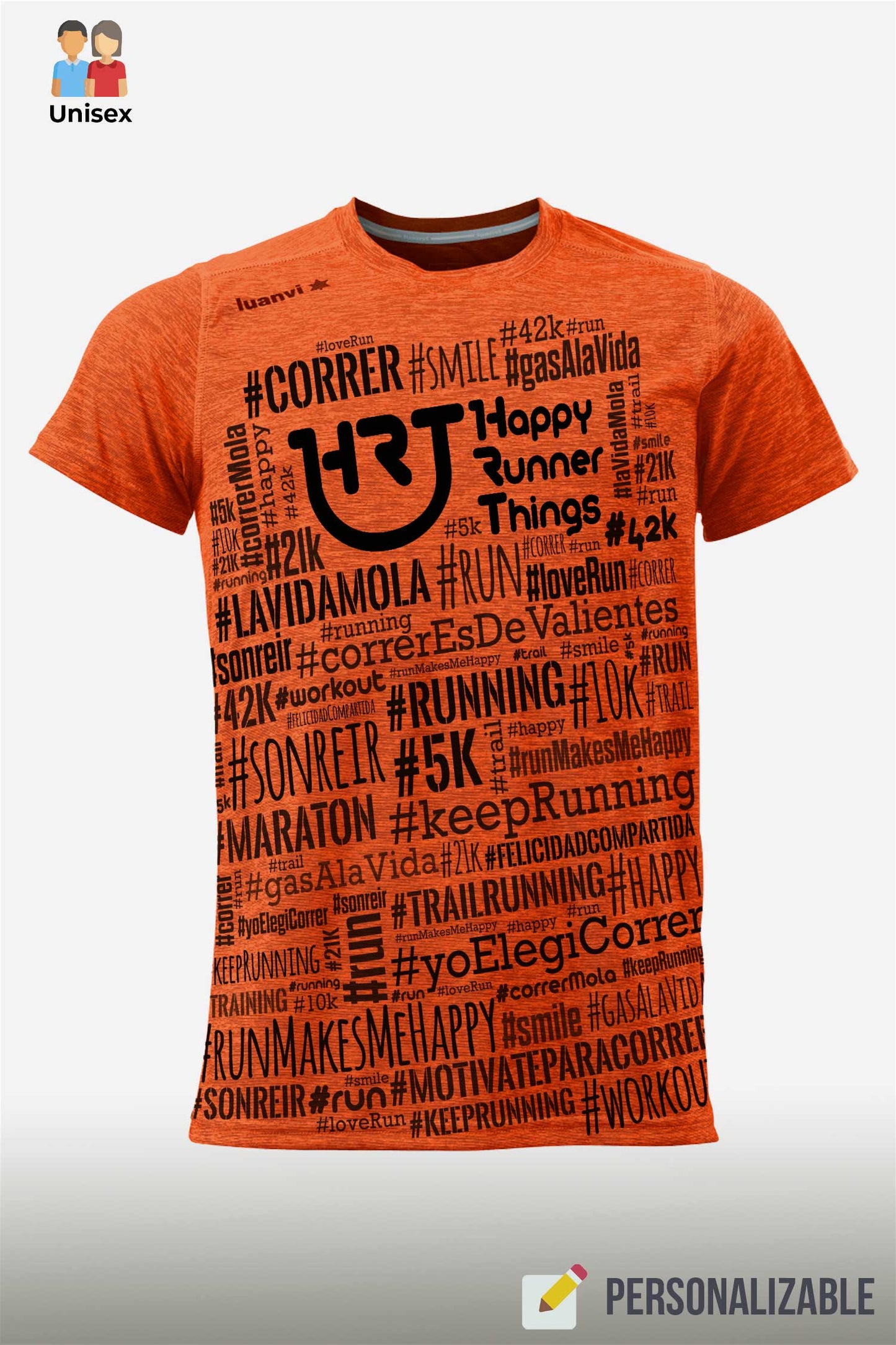 Hashtag  - Camiseta Running Unisex - Naranja