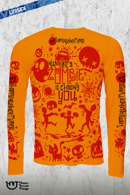 Run or Treat - Halloween - Camiseta Manga Larga Running Unisex
