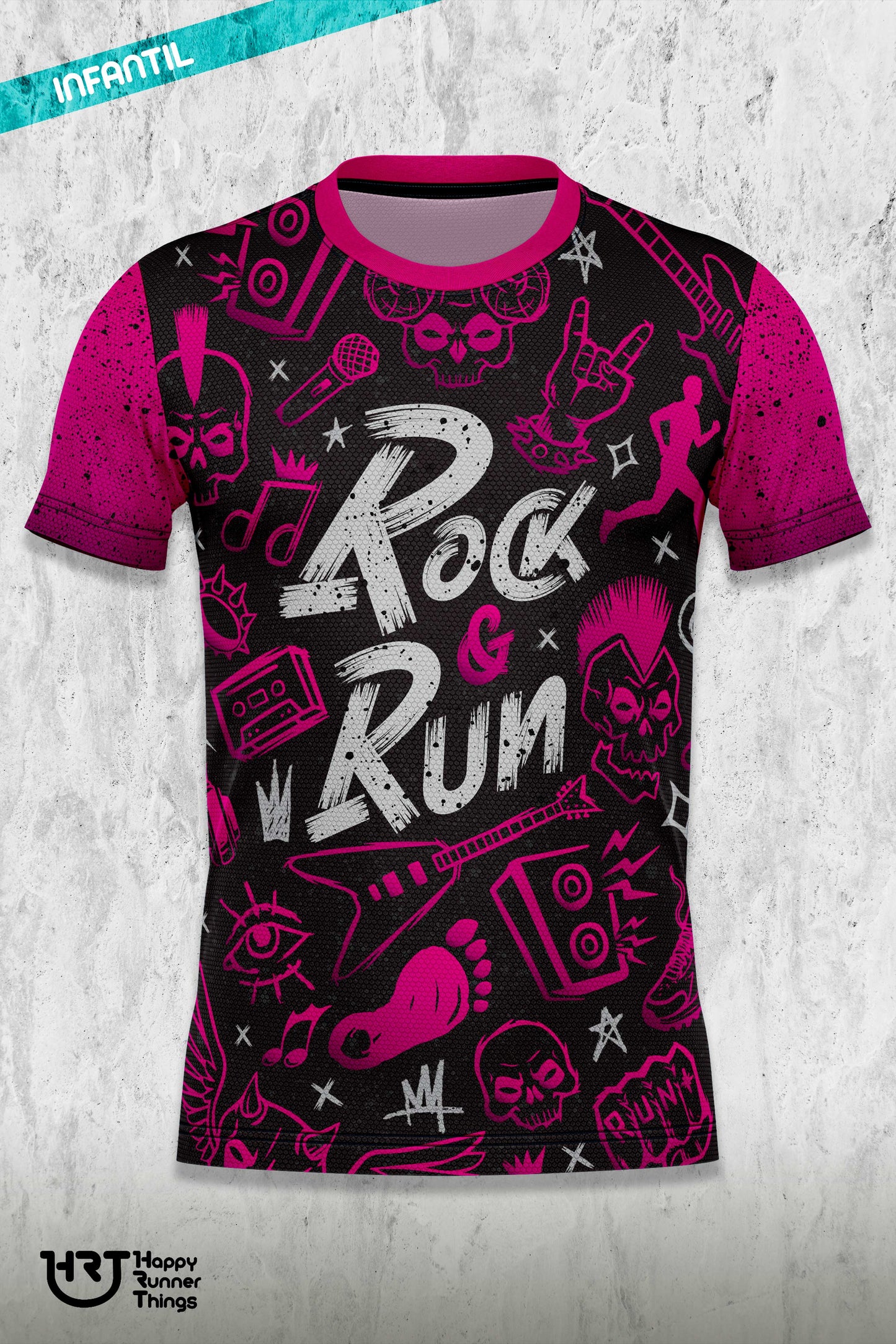 Rock & Run - Camiseta Técnica Infantil - Manga Corta - Lines PRO