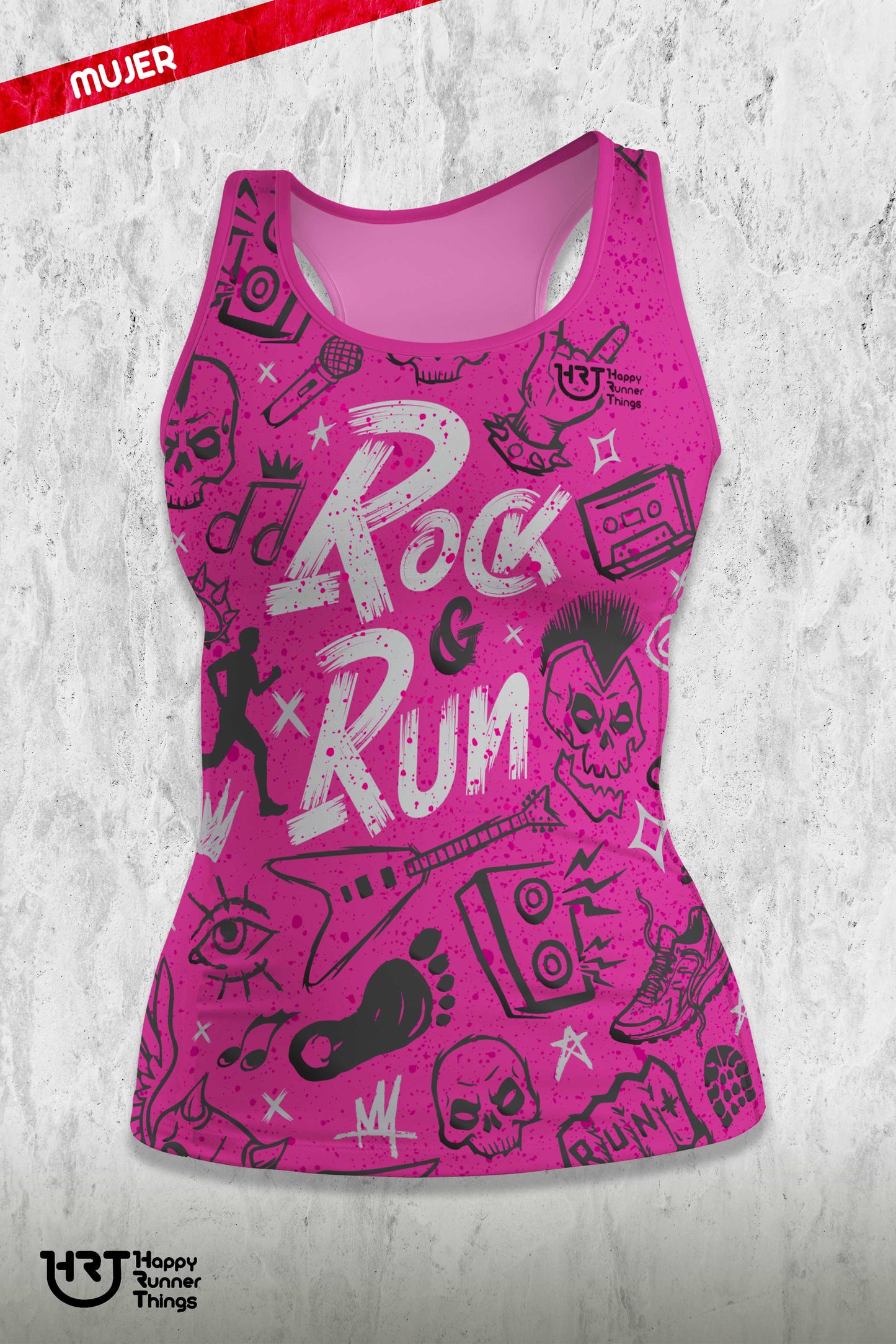 Rock & Run - Camiseta Técnica Mujer - Tirantes - Lines PRO