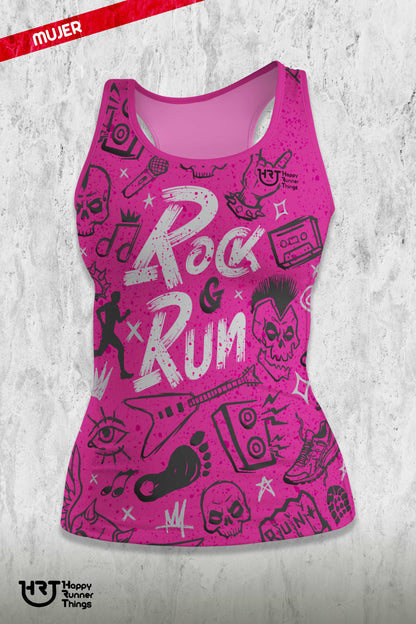 Rock & Run - Camiseta Técnica Mujer - Tirantes - Lines PRO