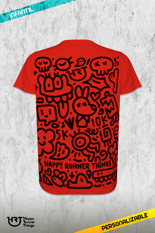 Big Doodles - Camiseta ECO Running Infantil - Manga Corta