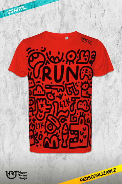 Big Doodles - Camiseta ECO Running Infantil - Manga Corta
