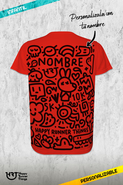 Big Doodles - Camiseta ECO Running Infantil - Manga Corta