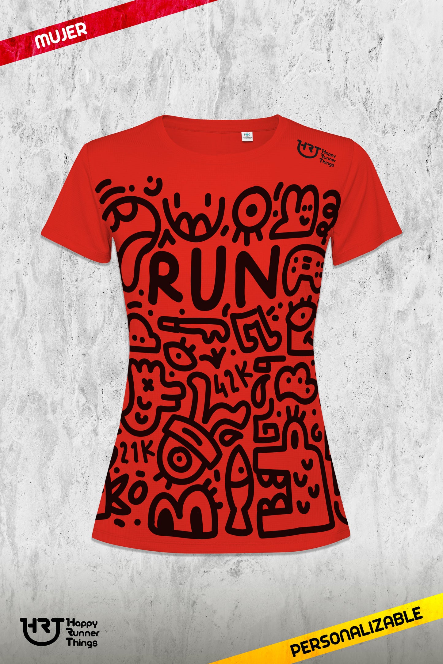 Big Doodles - Camiseta ECO Running Mujer - Manga Corta
