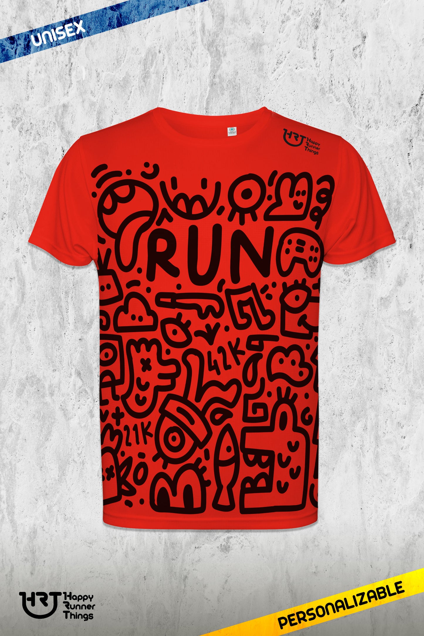 Big Doodles - Camiseta Running Unisex - Manga Corta