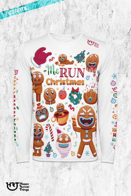 MeRun Christmas - Camiseta Running Junior- Manga Larga