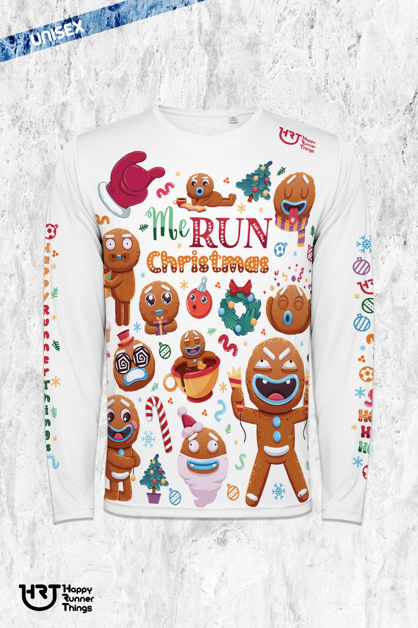 MeRun Christmas - Camiseta Running Unisex - Manga Larga