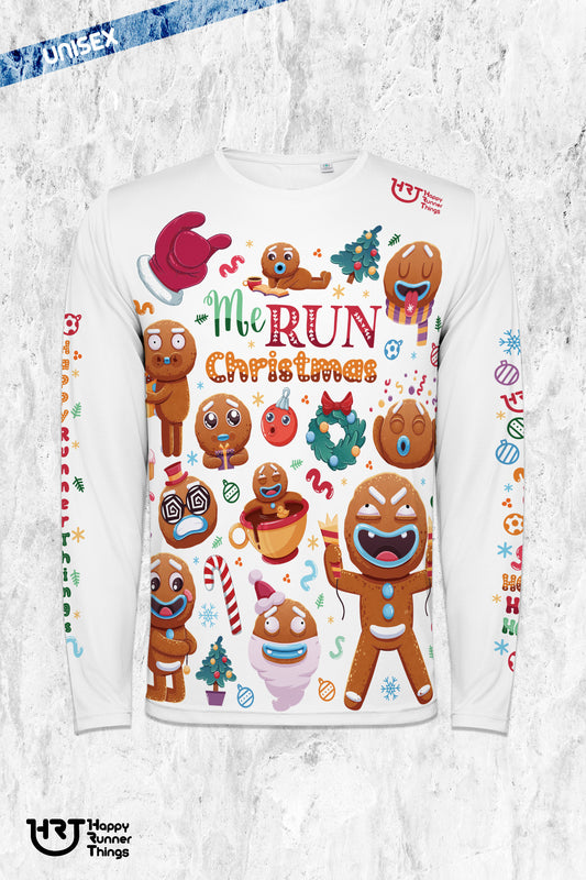 MeRun Christmas - Camiseta Running Unisex - Manga Larga