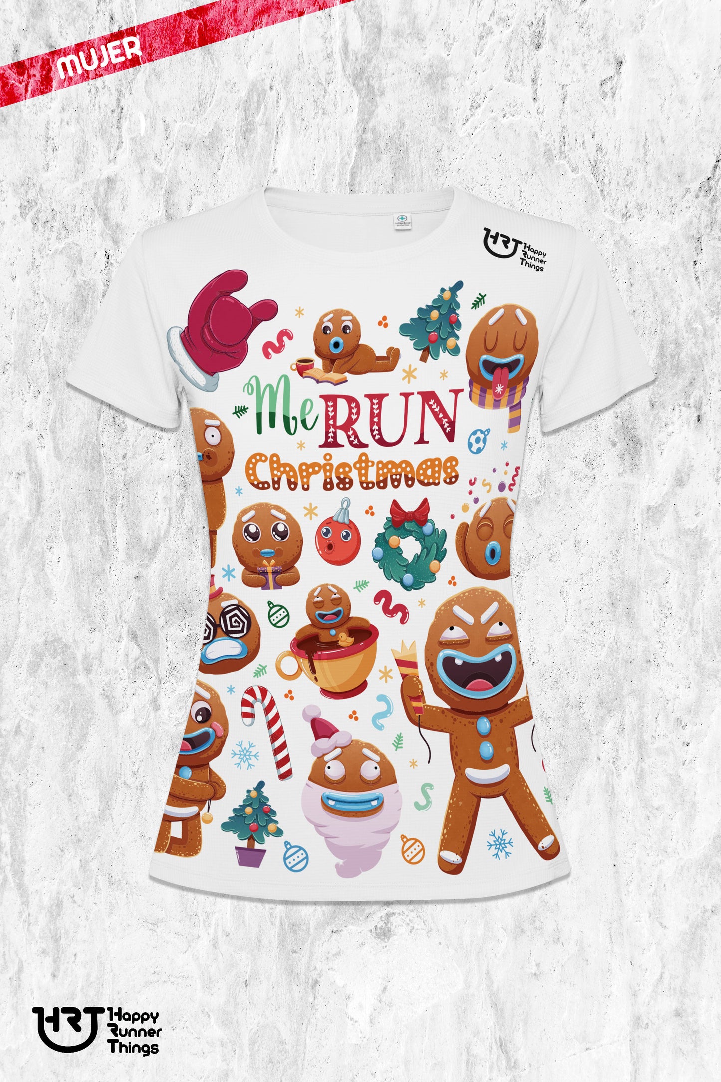 MeRun Christmas - Camiseta Running Mujer