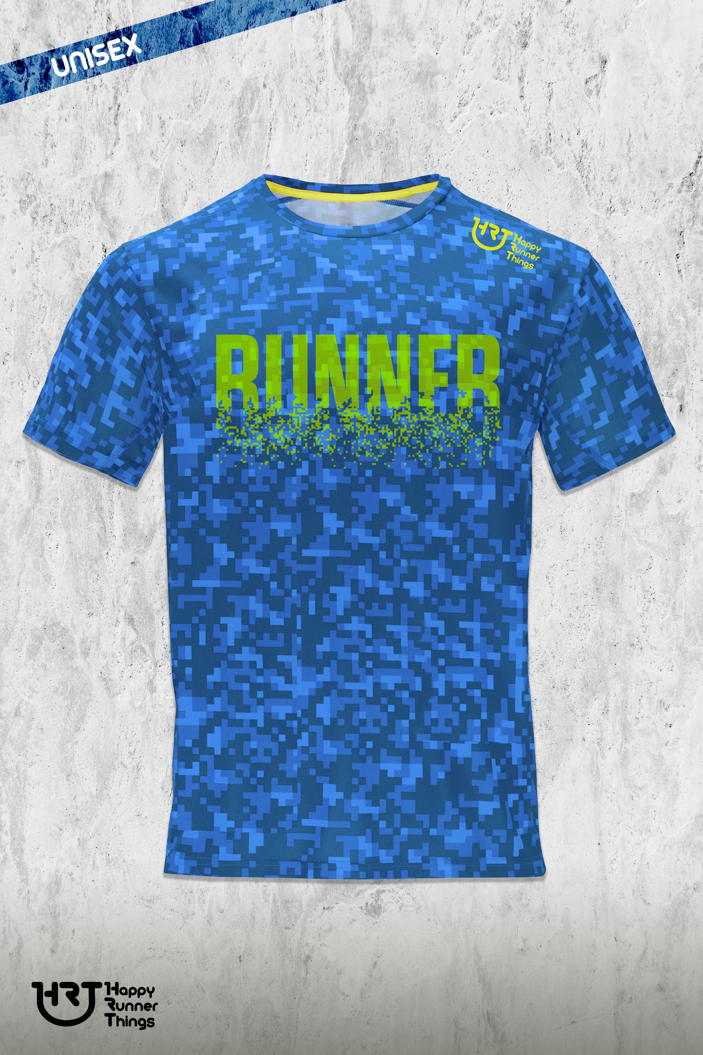 Pixel Runner - Camiseta Técnica Unisex - Azul