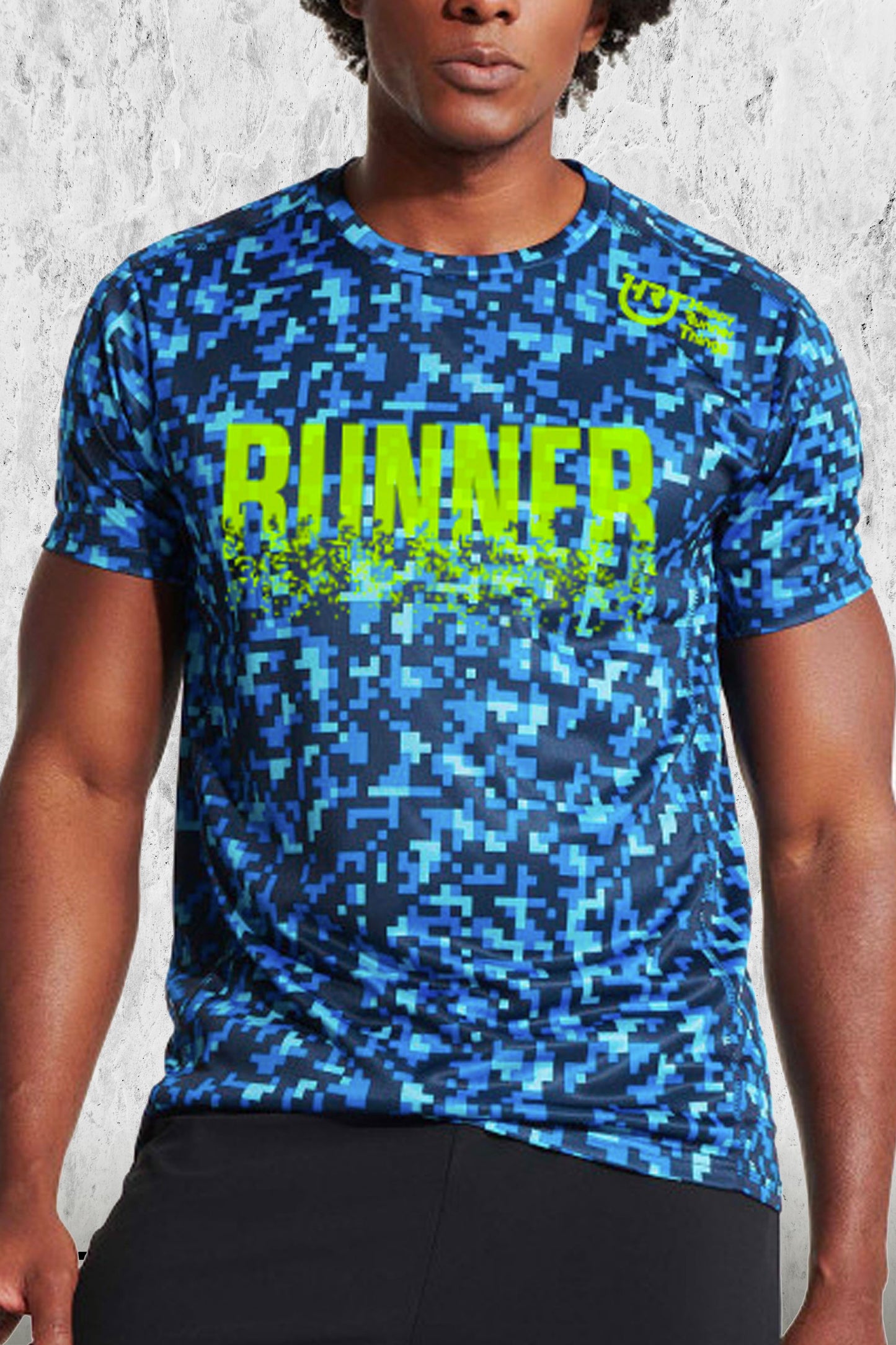 Pixel Runner - Camiseta Técnica Unisex - Azul