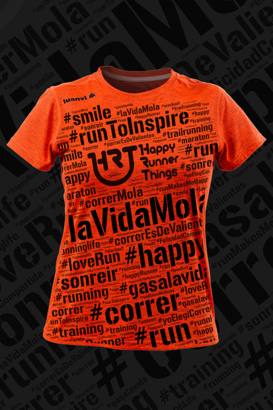 Hashtag  - Camiseta Running Mujer - Naranja