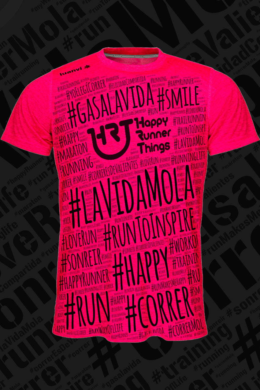 Hashtag  - Camiseta Running Unisex - Coral